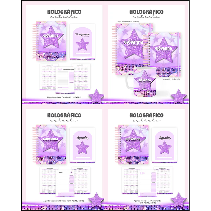 Kit 60 Temas para Agendas, Cadernos e Planners 12