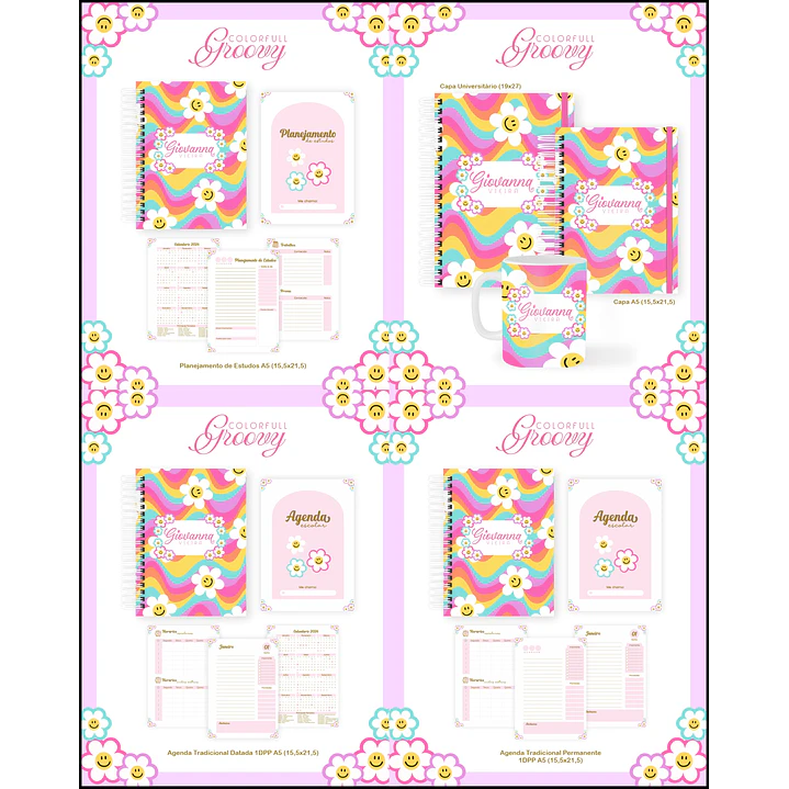 Kit 60 Temas para Agendas, Cadernos e Planners 20