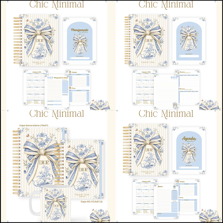 Kit 60 Temas para Agendas, Cadernos e Planners 24