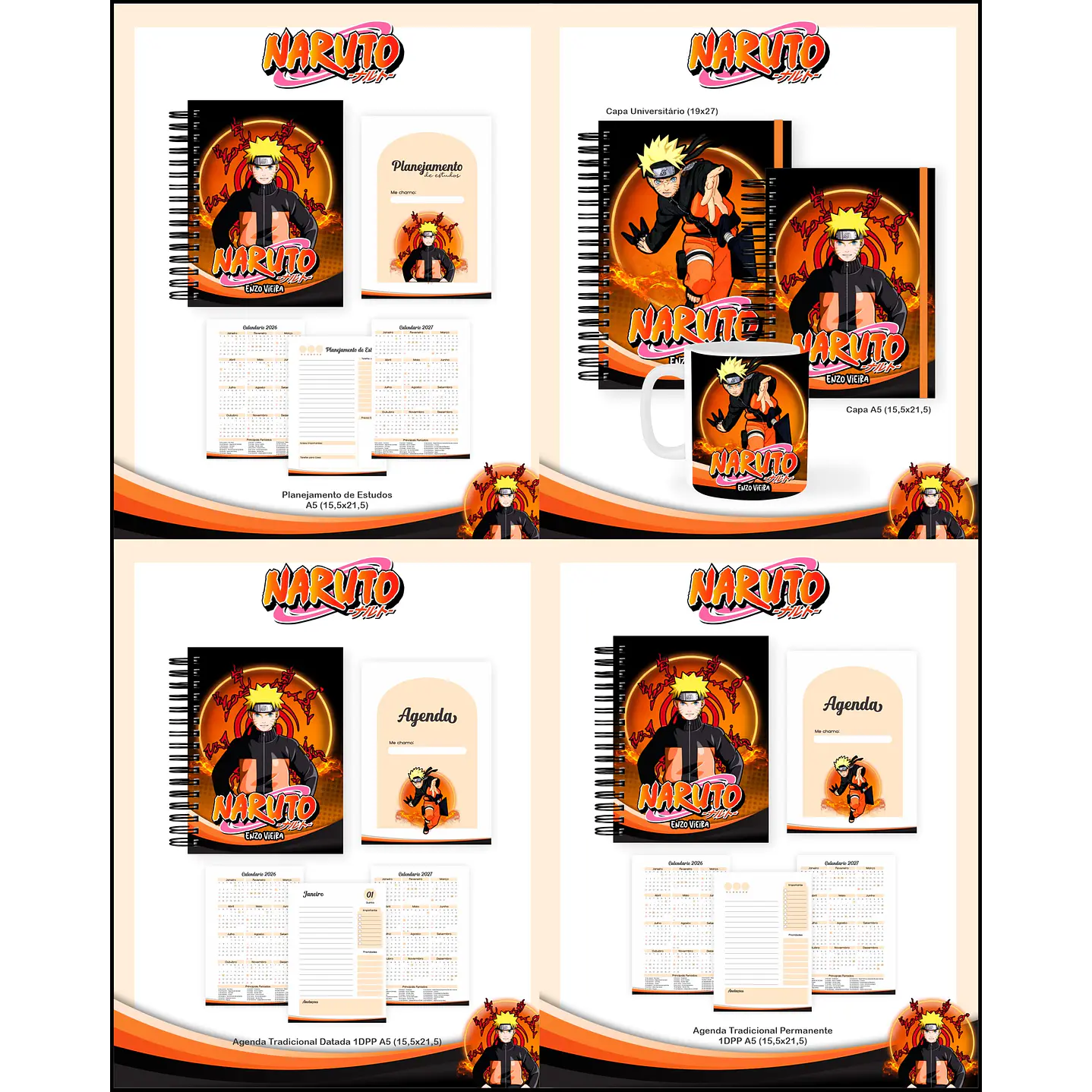 Kit 60 Temas para Agendas, Cadernos e Planners 28