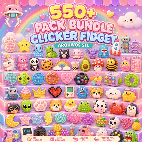 Pack Bundle Fidget STL 550+ Modelos 3D