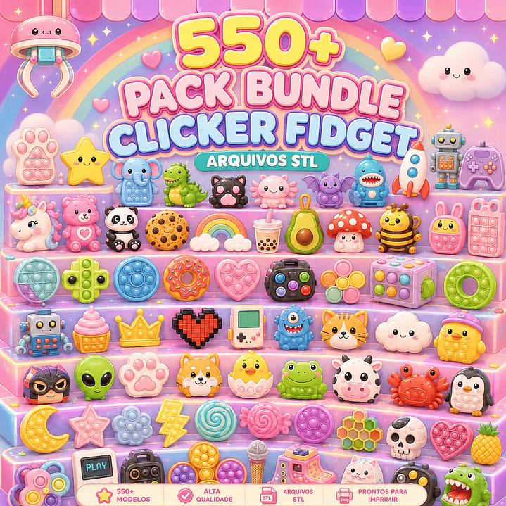 Pack Bundle Fidget STL 550+ Modelos 3D 1