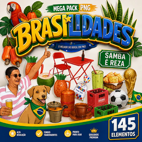 Kit Digital Brasilidades em PNG Alta Resolução para Personalizados