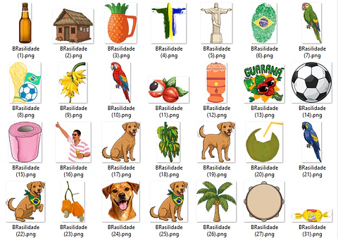 Kit Digital Brasilidades em PNG Alta Resolução para Personalizados