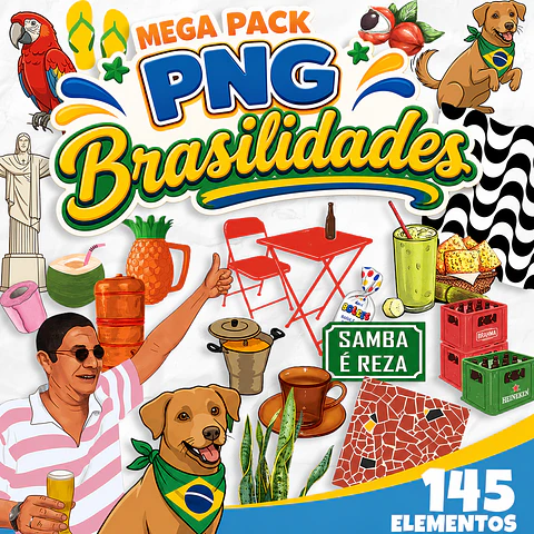 Kit Digital Brasilidades em PNG Alta Resolução para Personalizados