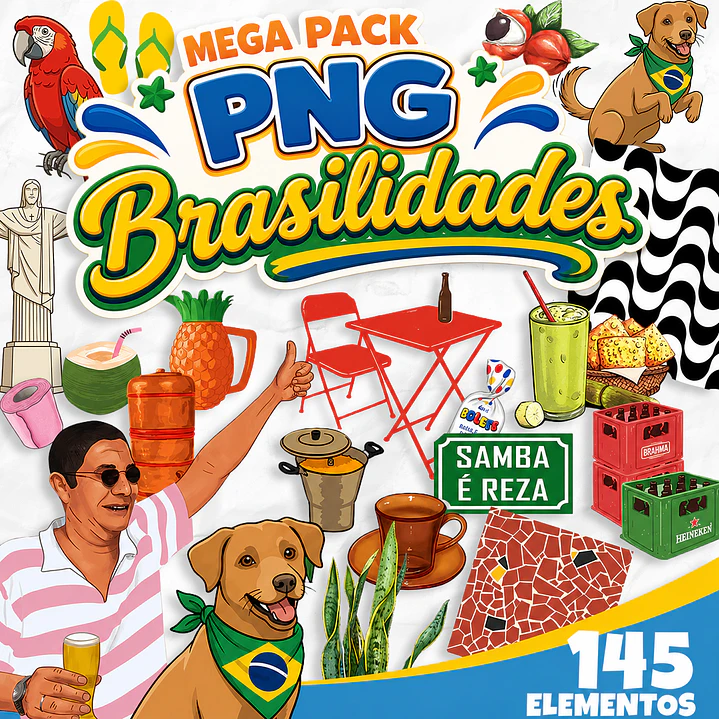 Kit Digital Brasilidades em PNG Alta Resolução para Personalizados 1