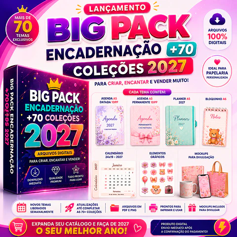 Mega Pack Encadernação 2027 Agendas e Planners 