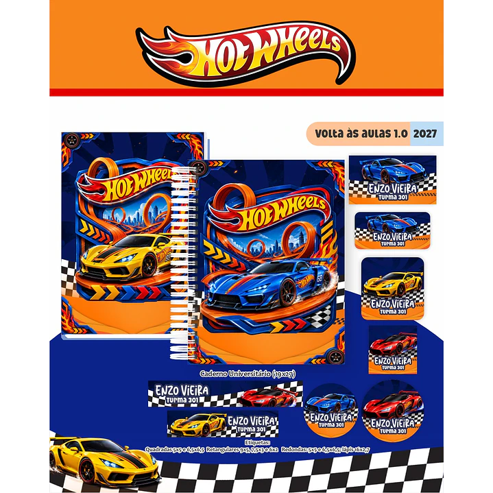 Encadernação Hot Wheels 2027 Agenda e Cadernos 1