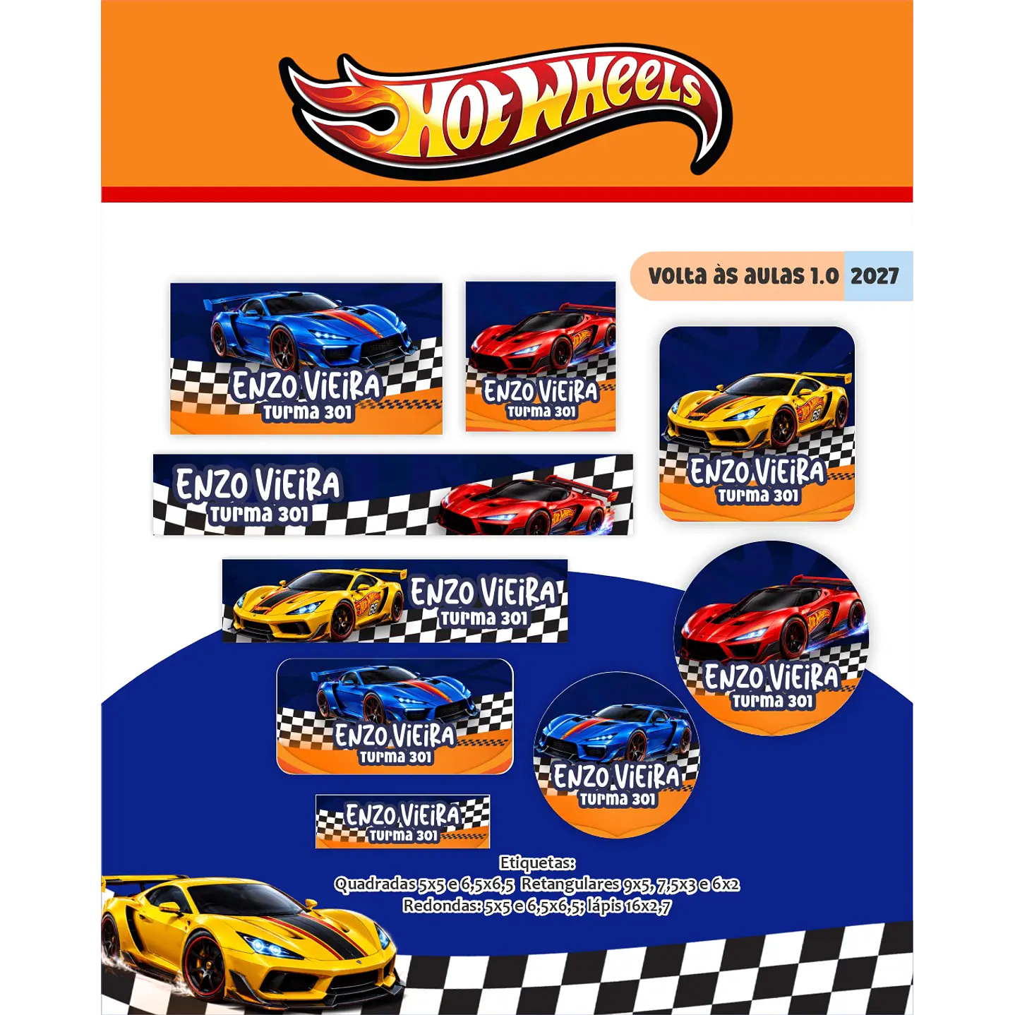 Encadernação Hot Wheels 2027 Agenda e Cadernos 2