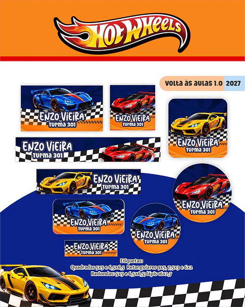 Encadernação Hot Wheels 2027 Agenda e Cadernos