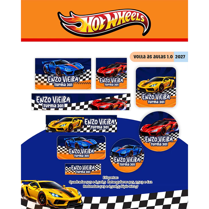 Encadernação Hot Wheels 2027 Agenda e Cadernos 2