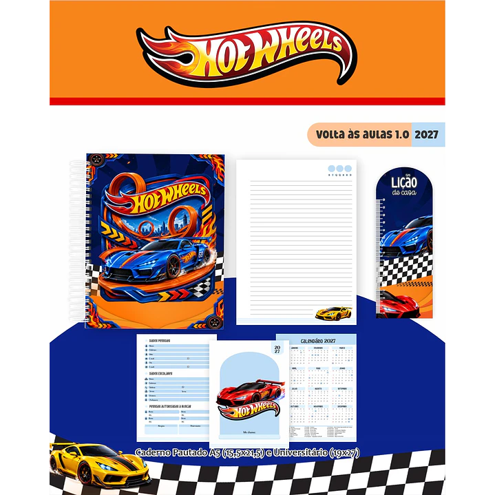 Encadernação Hot Wheels 2027 Agenda e Cadernos 5