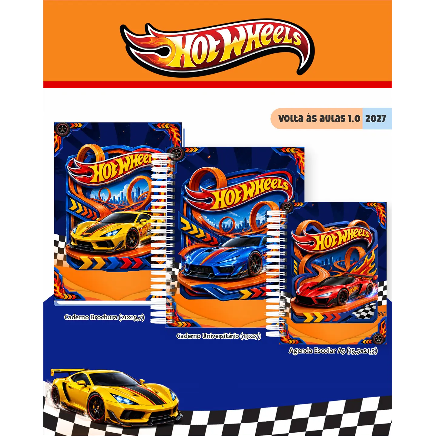 Encadernação Hot Wheels 2027 Agenda e Cadernos 6