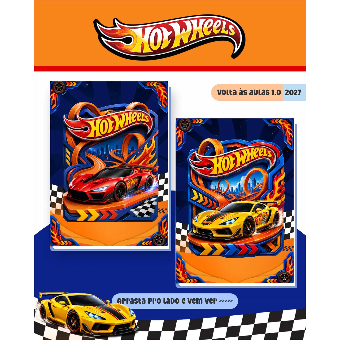 Encadernação Hot Wheels 2027 Agenda e Cadernos 7