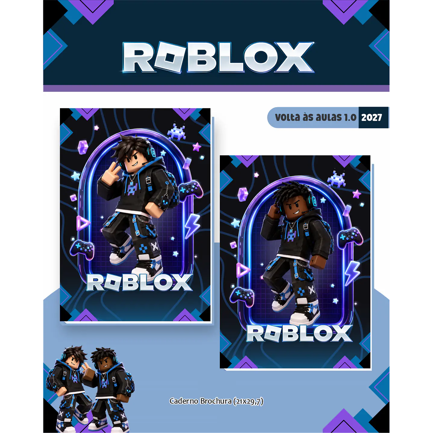 Kit Digital Roblox 2027 Encadernação Volta às Aulas 5