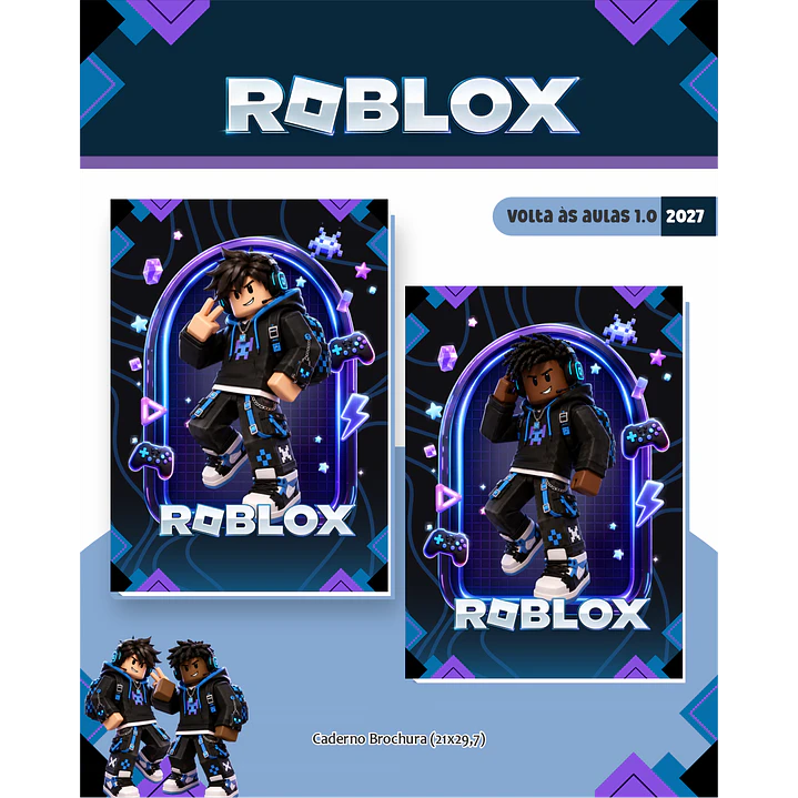 Kit Digital Roblox 2027 Encadernação Volta às Aulas 5