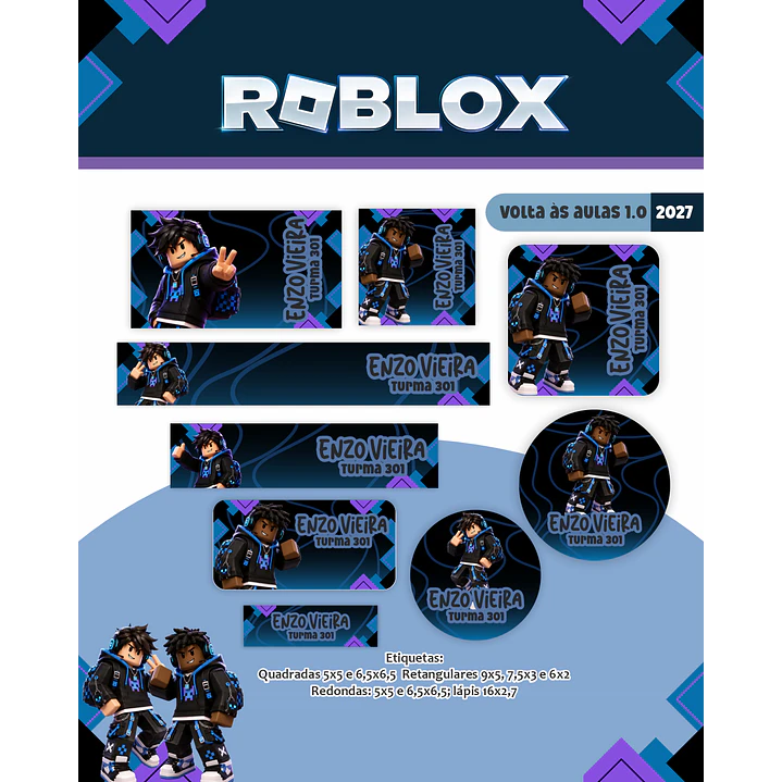 Kit Digital Roblox 2027 Encadernação Volta às Aulas 10