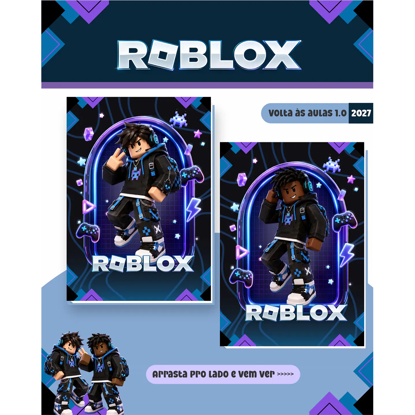 Kit Digital Roblox 2027 Encadernação Volta às Aulas 12