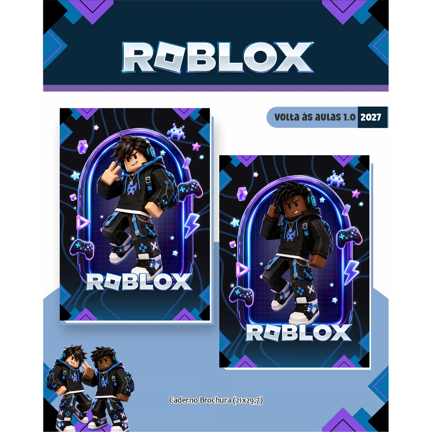 Kit Digital Roblox 2027 Encadernação Volta às Aulas 13