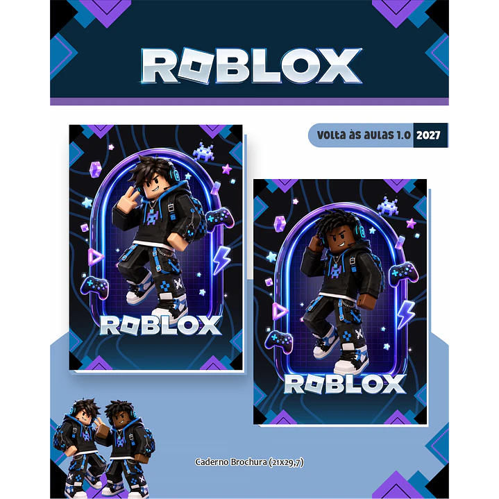 Kit Digital Roblox 2027 Encadernação Volta às Aulas 13