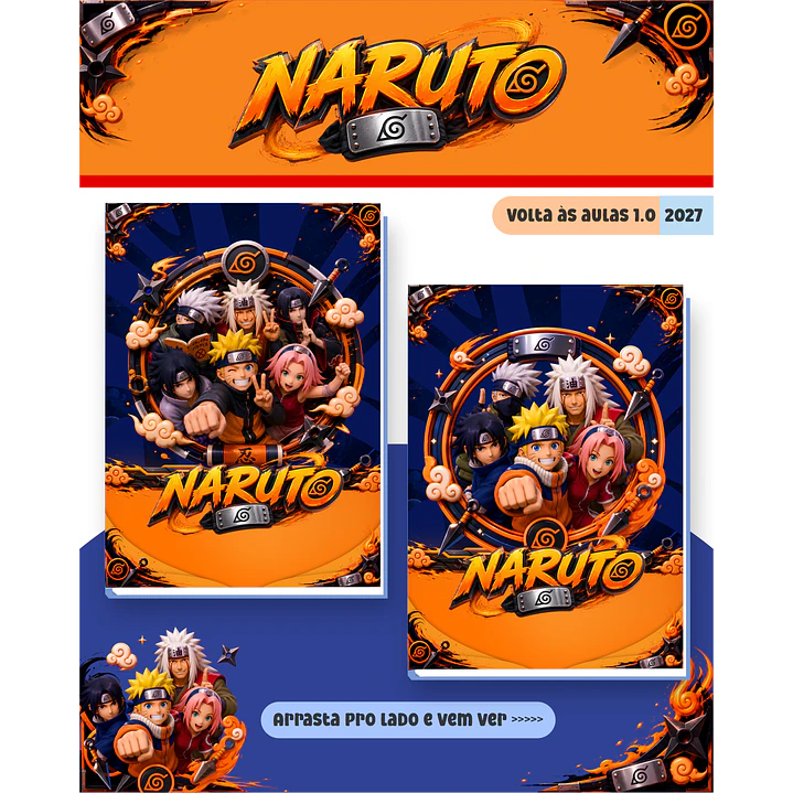 Kit Digital Encadernação Naruto 2027 - Volta às Aulas  5