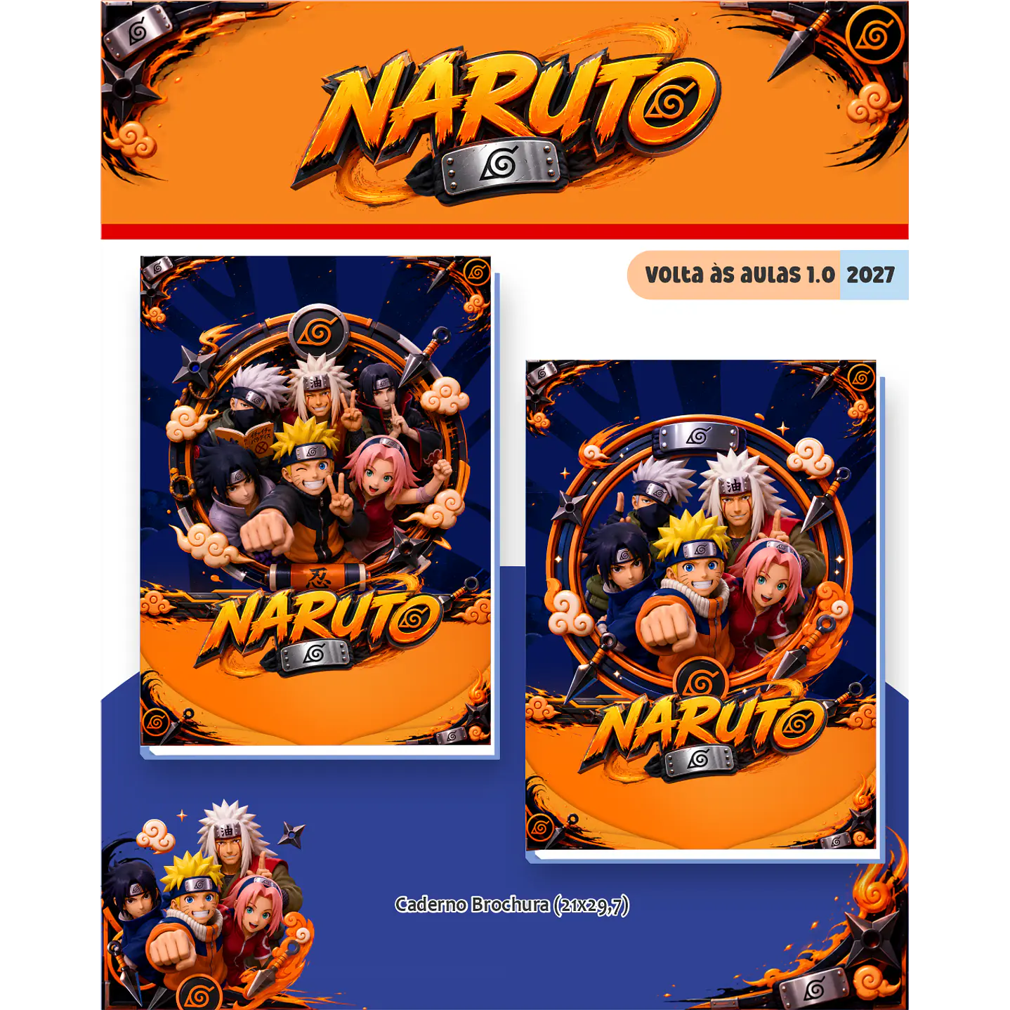 Kit Digital Encadernação Naruto 2027 - Volta às Aulas  6