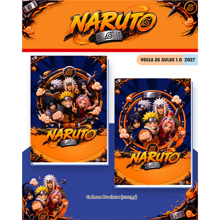 Kit Digital Encadernação Naruto 2027 - Volta às Aulas  6