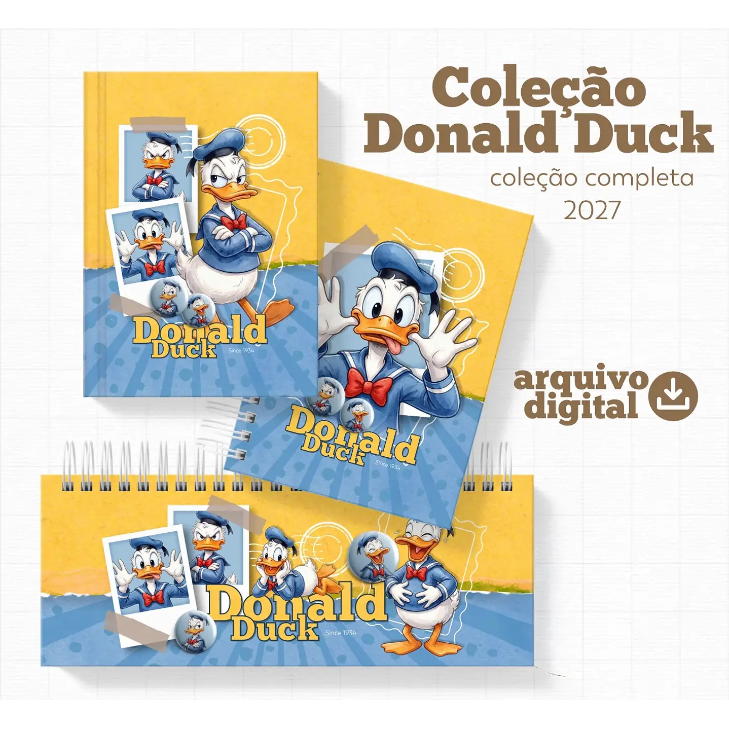 Encadernação Pato Donald 2027 Cadernos, Agendas e Planners  1