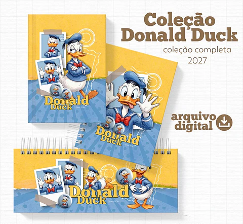 Encadernação Pato Donald 2027 Cadernos, Agendas e Planners 