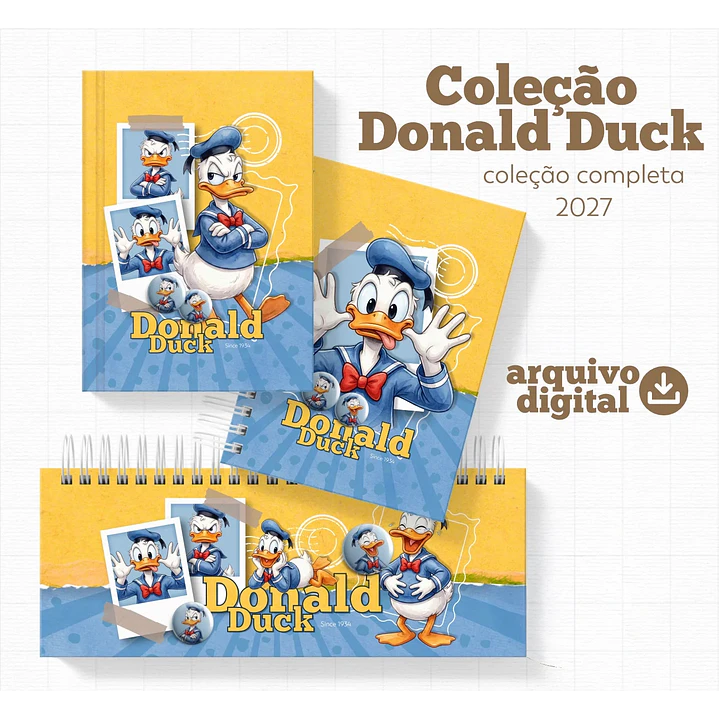 Encadernação Pato Donald 2027 Cadernos, Agendas e Planners  1