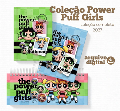 Encadernação Meninas Super Poderosas Cadernos e Agendas 