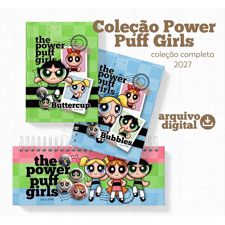 Encadernação Meninas Super Poderosas Cadernos e Agendas  1