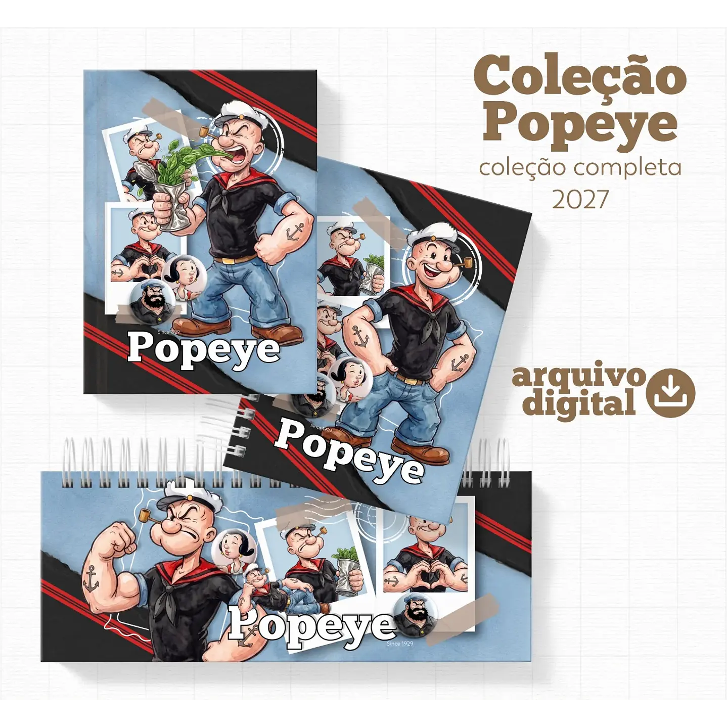 Encadernação Popeye 2027 - Cadernos, Agendas e Planners 1