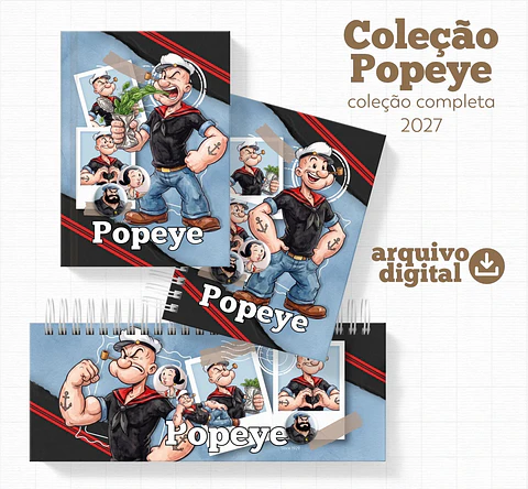 Encadernação Popeye 2027 - Cadernos, Agendas e Planners