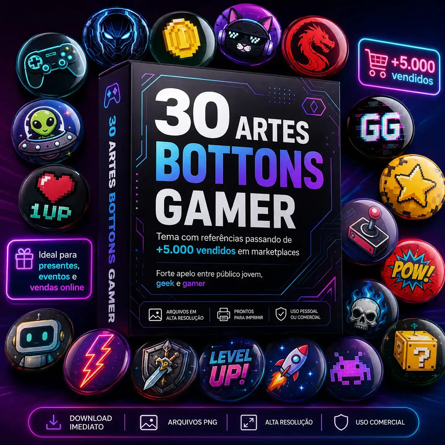 Pack +300 Artes para Bottons e Ímãs Personalizados 4