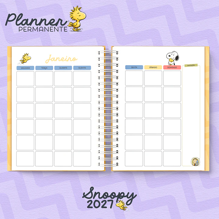 Kit Digital Encadernação Snoopy 2027 com Agendas e Planners 5