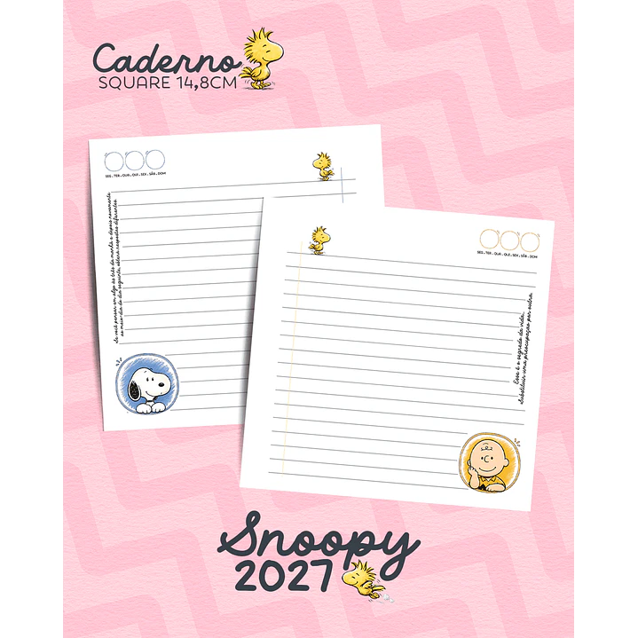 Kit Digital Encadernação Snoopy 2027 com Agendas e Planners 7