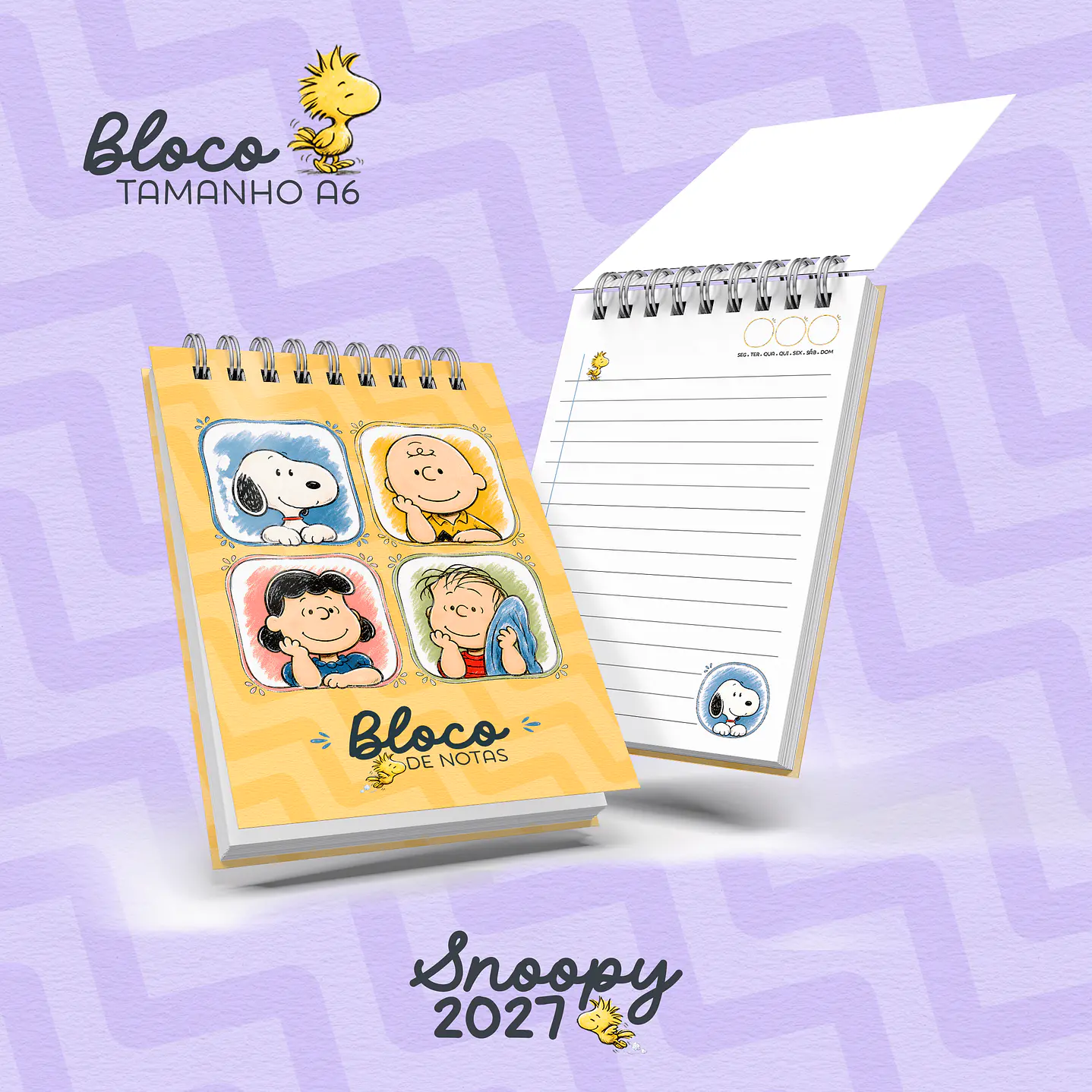 Kit Digital Encadernação Snoopy 2027 com Agendas e Planners 11