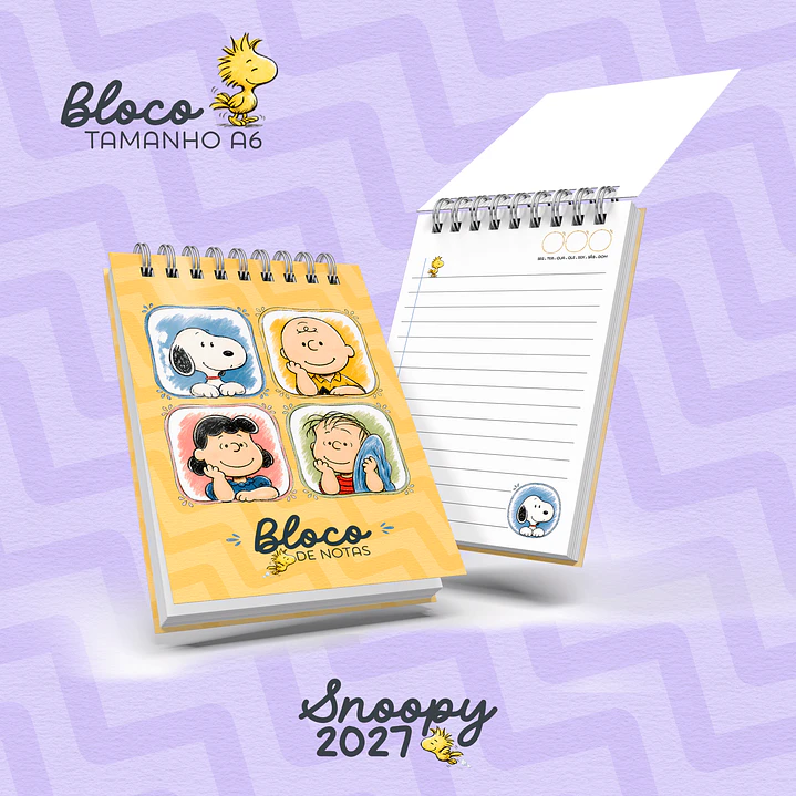 Kit Digital Encadernação Snoopy 2027 com Agendas e Planners 11
