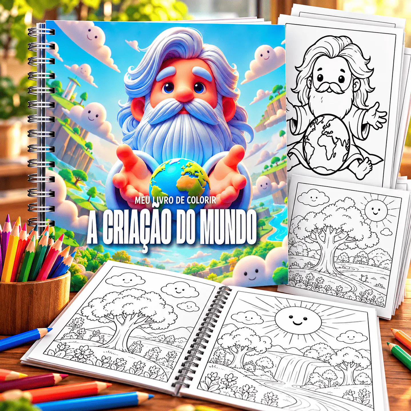 Livro de Colorir A Criação do Mundo para Imprimir 1