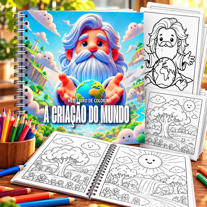 Livro de Colorir A Criação do Mundo para Imprimir 1