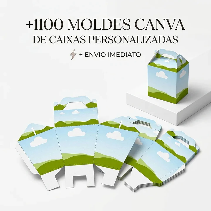 Pack com Mais de 1.100 Moldes Sacolas e Caixas Editáveis no Canva 5