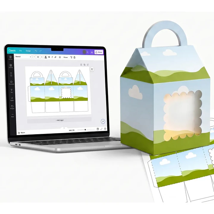 Pack com Mais de 1.100 Moldes Sacolas e Caixas Editáveis no Canva 7