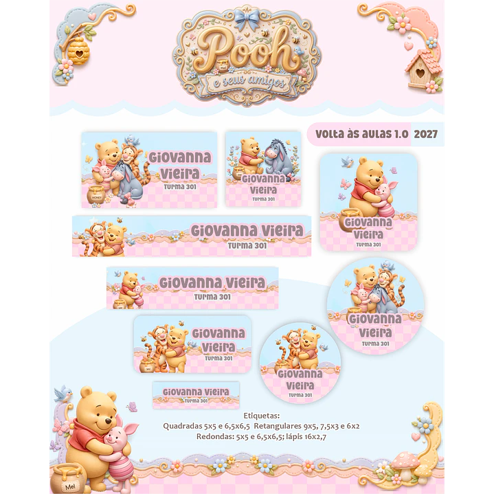 Kit Encadernação Pooh e Seus Amigos 2027 - Agendas e Cadernos 5