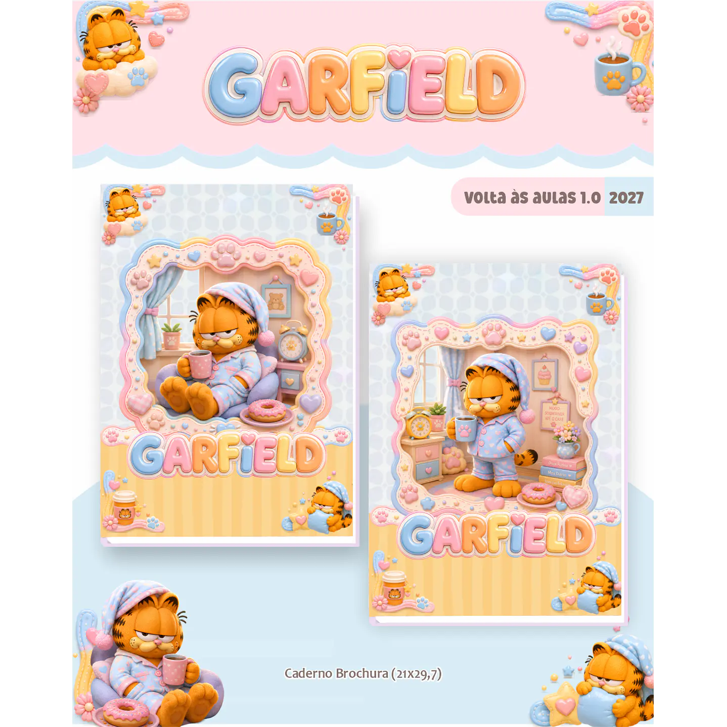 Kit Encadernação Garfield 2027 – Volta às Aulas 7