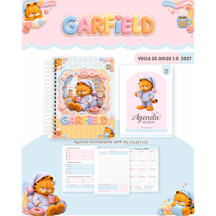 Kit Encadernação Garfield 2027 – Volta às Aulas 5