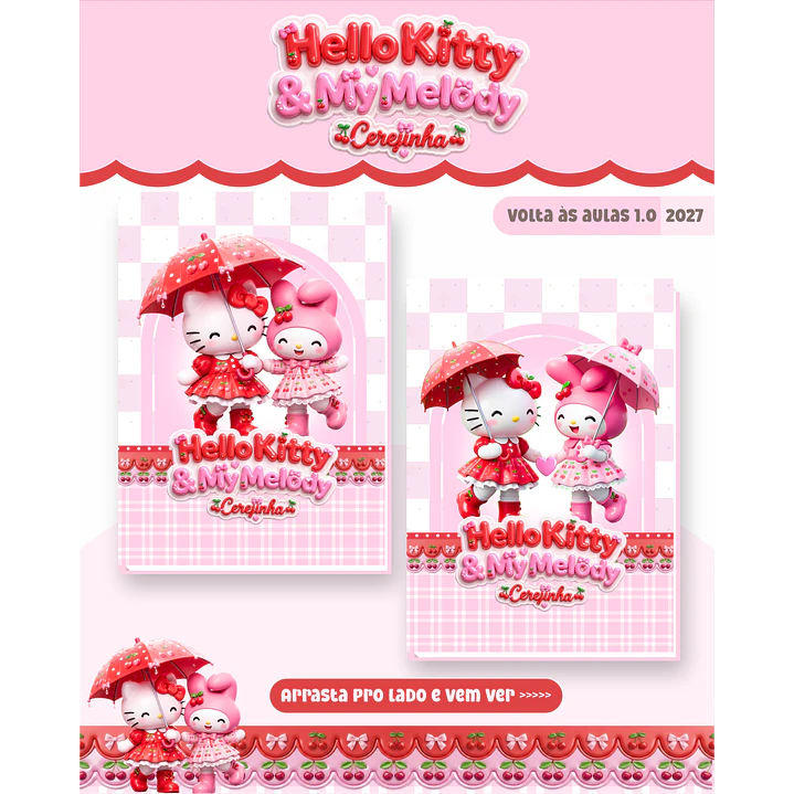 Kit Encadernação Hello Kitty & My Melody 2027 - Volta às aulas 5