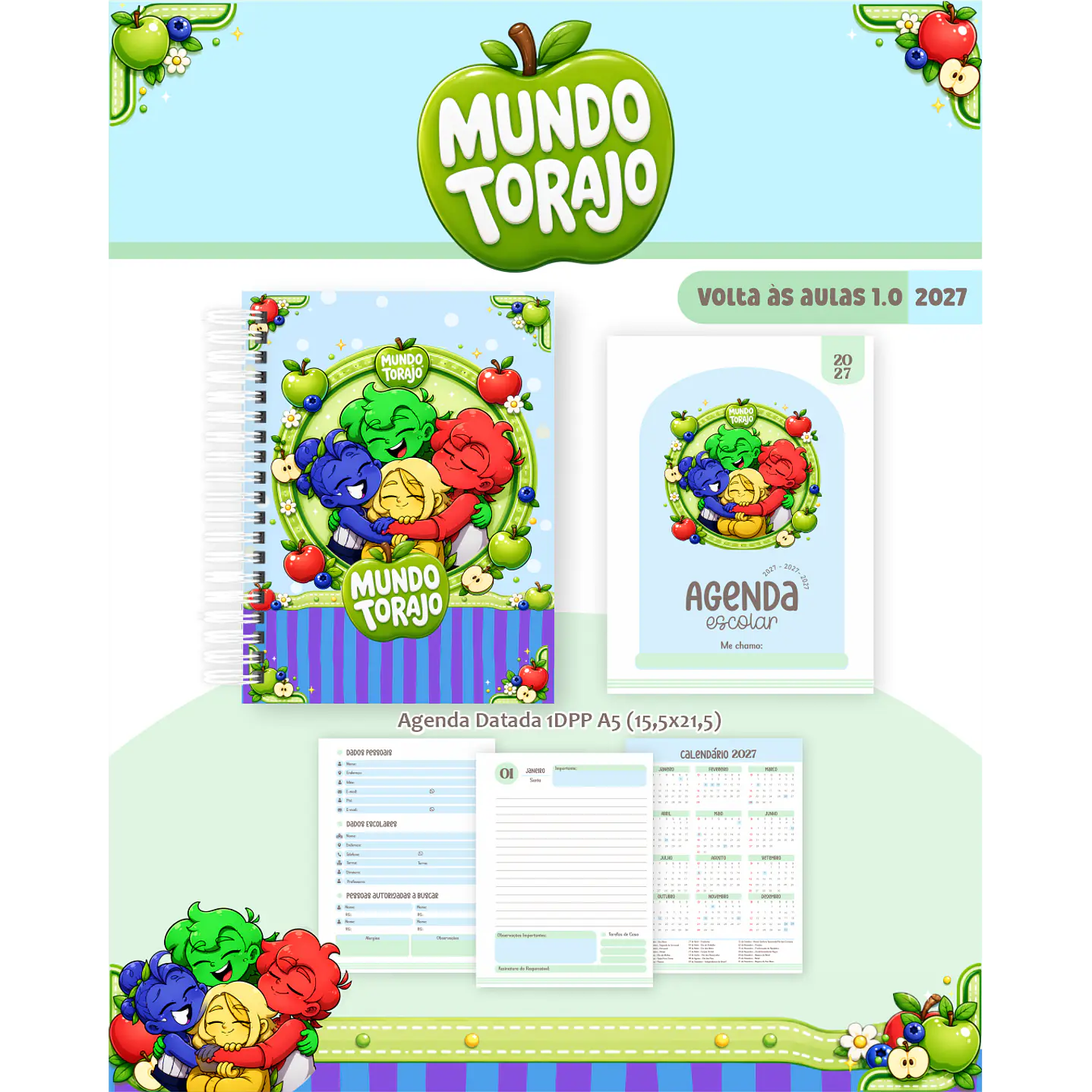 Kit Encadernação Mundo Torajo 2027 – Volta às Aulas 3