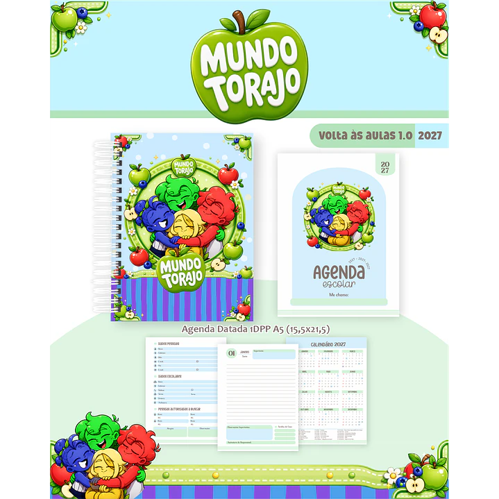 Kit Encadernação Mundo Torajo 2027 – Volta às Aulas 3