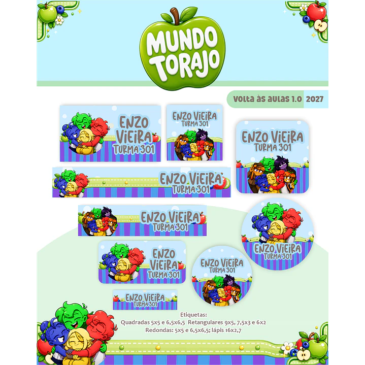 Kit Encadernação Mundo Torajo 2027 – Volta às Aulas 4